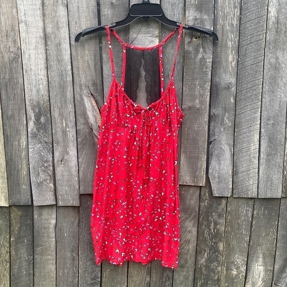 Secret Treasures Red Lace Heart Nightgown size Small